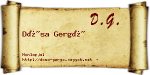 Dósa Gergő névjegykártya