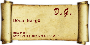 Dósa Gergő névjegykártya